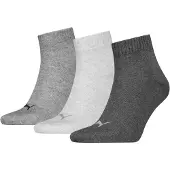 Puma Kurzsocken "UNISEX QUARTER PLAIN 3P" 3 Paar, Atmungsaktiv, Rippenbündchen, weiche Baumwollmischung