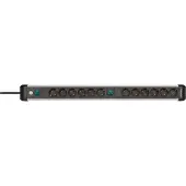 Brennenstuhl 1391030200, 3 m, Drinnen, Abgewinkelt, IP20, Schwarz, Silber, 12 AC-Ausgänge