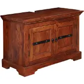 MASSIVMOEBEL24.DE MASSIVMOEBEL24 Waschbeckenunterschrank Akazie 88x43x60 nougat lackiert OXFORD #1005