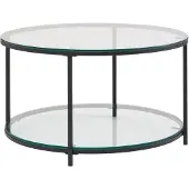Wohnling Couchtisch "Cixi" aus Tischplatten: Einscheibensicherheitsglas Gestell: pulverbeschichteter Stahl in Schwarz. Abmessungen (B/H/T) 80x45x80 cm
