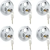 vidaXL Diskusschlösser mit Schlüsseln 6 pcs Silber 9 x 2,8 x 9 cm