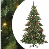 Syfax Künstlicher klappbarer Weihnachtsbaum Grün 180 cm PVC und Stahl