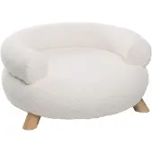 Flamingo Hundesofa Deteno rund weiß, Maße: 54 x 54 x 27 cm