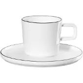 Asa selection Espressotasse und Untertasse Oco Ligne Noire Weiß 80 ml