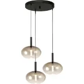 Masterlight 3L vide Pendellampe Lido Onion mit Ø 24 cm goldverblasstem Glas