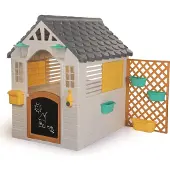 DOLU Garten Weiß/Graues Spielhaus mit Zubehör