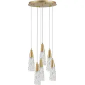 Nova Luce KOVAC Pendelleuchte G9 5-fach Gold 180x35cm dimmbar 9160196