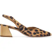 Högl Laura Slingpumps aus Leder in Leo-Optik mit Softline-Innensohle
