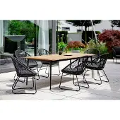 Niehoff Kuta Gartenmöbelset 7tgl. mit Gartentisch Luna 220x95 cm