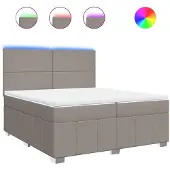 Syfax Boxspringbett mit Matratze Taupe 200x200 cm Stoff