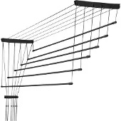 Kadax Deckenwäschetrockner "Torp", Deckentrockner Traglast 12kg, 6 Stäbe, 170 cm, schwarz