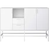 Ebuy24 Ravn Sideboard 3 Türen und 2 Schubladen, weisslackiert, Metallgestell weiss.