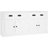 vidaXL Sideboards 2 Stk. Weiß Holzwerkstoff