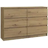 Top E Shop Topeshop M6 120 ARTISAN, Eiche, 6 Schublade(n), Partikelbord, Einfarbig, Modern, Partikelbord