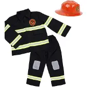 Den Goda Fen Kostüm Feuerwehr-Set 110-116 cm, Dunkelblau
