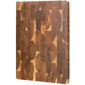 Xinzuo - Schneidebrett aus Akazienholz 43x31x3,5 cm mit Griffen