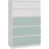 Topeshop M5 FR MINT KPL, Mintfarbe, Weiß, 5 Schublade(n), Partikelbord, 700 mm, 400 mm, 1095 mm