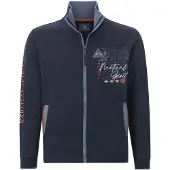 Jan Vanderstorm Sweatjacke Herren Baumwolle blau bedruckt, 4XL 814764-0001-09996
