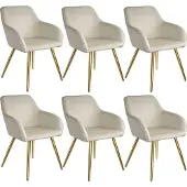 TecTake Esszimmerstuhl Marilyn gepolstert, in Samtoptik 58 x 62 x 82 cm
