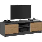 Top E Shop Topeshop RTV 120 ANTR/ARTIS, Anthrazit, Partikelbord, Anthrazit, Partikelbord, 2 Regale, Matt