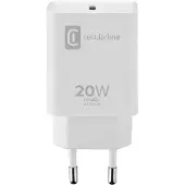 Cellularline USB-C Charger 20W - iPhone 8 or later, Drinnen, AC, 12 V, Weiß