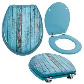 Grafner WC Sitz aus MDF stabile Qualität Blue Planks