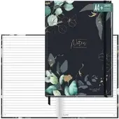 Paper&you Notizbuch Mondscheinblüten, 7150-2, Karton Softcover, schwarz, 78 Blatt / 156 Seiten, 100 g/m2, liniert, A4+
