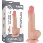 Lovetoy Sliding-Skin - Hoden Doppel-Layer Dildo - 20cm (Natur)