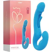 Honey Play Box Harmony Duo - App-gesteuerter Umschnall-Vibrator mit Zunge (blau)