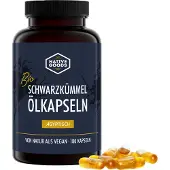 BioKontor Schwarzkümmelöl Kapseln vegan 180 Stück I Schwarzkümmelöl ägyptisch, nativ und kaltgepresst I native goods