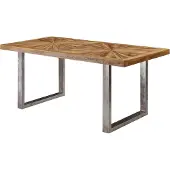 Wohnling Esstisch Mango Massivholz Esszimmertisch 180x76,5 x90 cm Küchentisch Loft Natur Holztisch Massiv mit Metallgestell Industrial Tisch