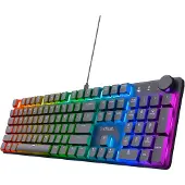 Trust Gaming GXT 866 Torix Mechanische Tastatur Deutsches QWERTZ Layout, Huano-Switches, Flache Tasten, RGB Beleuchtung, Anti-Ghosting N-Key Rollover USB Programmierbare Gaming Tastatur PC Laptop