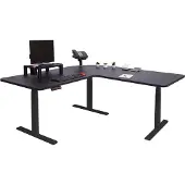 Mendler Eck-Schreibtisch MCW-D40, Bürotisch Computertisch elektrisch höhenverstellbar 178x178cm 84kg MVG schwarz, schwarz