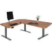 Mendler Eck-Schreibtisch MCW-D40, Computertisch elektrisch höhenverstellbar 178x178cm 84kg MVG Eiche-Nachbildung, anthrazit-grau