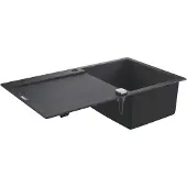 GROHE K500, Aufsatzwanne, Rechteckig, Quarzkomposit, Schwarz, 1 Becken, Rechteckig