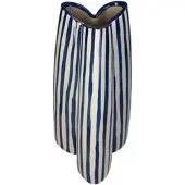 Kersten Streifen-Vase aus Steingut Blau – Höhe 37 cm