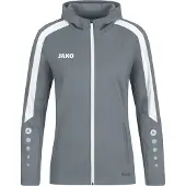 Jako Damen Kapuzenjacke Power, Farbe:steingrau, Größe:36