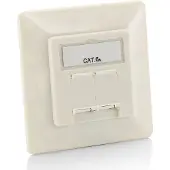 Equip Cat.6A Deutsche Modulblende Frontplatte, 5pcs/pack, RJ-45, 6a, Weiß, 80 mm, 38,2 mm, 80 mm