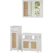 Vicco Badmöbel-Set Rosario Weiß 3 Teile, mit Midischrank, Model 40446