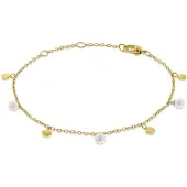 Boccia 03055-02 Damenarmband Titan Goldfarben mit Perlen