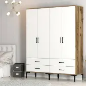Dmora Großer Atria Kleiderschrank 160x201,4 cm Braun, 2 Böden