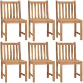 vidaXL Gartenstühle 6 Stk. mit Kissen Massivholz Teak