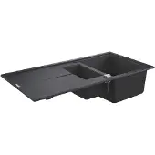 GROHE K400, Aufsatzwanne, Rechteckig, Quarzkomposit, Schwarz, 2 Becken, Rechteckig