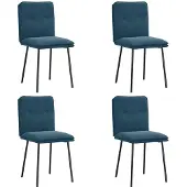 vidaXL Esszimmerstühle 4 Stk. Blau Samt