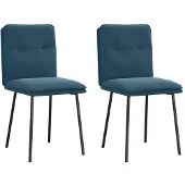 vidaXL Esszimmerstühle 2 Stk. Blau Samt