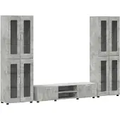 vidaXL TV-Schrankset mit Regal FLORIN 3 pcs Beton Grau Holzwerkstoff