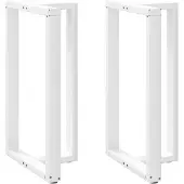 vidaXL Bartischbeine T-Form 2 Stk. Weiß 60x35x(100-101) cm Stahl
