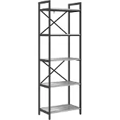 vidaXL Bücherregal 5 Ebenen 56 x 34 x 171 cm Holzwerkstoff Sonoma-Grau