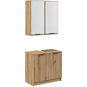 vidaXL Badezimmerschrank-Set 2 stk. Artisan-Eiche Holzwerkstoff