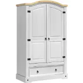 vidaXL Kleiderschrank CORONA Weiß 101 x 52 x 170 cm